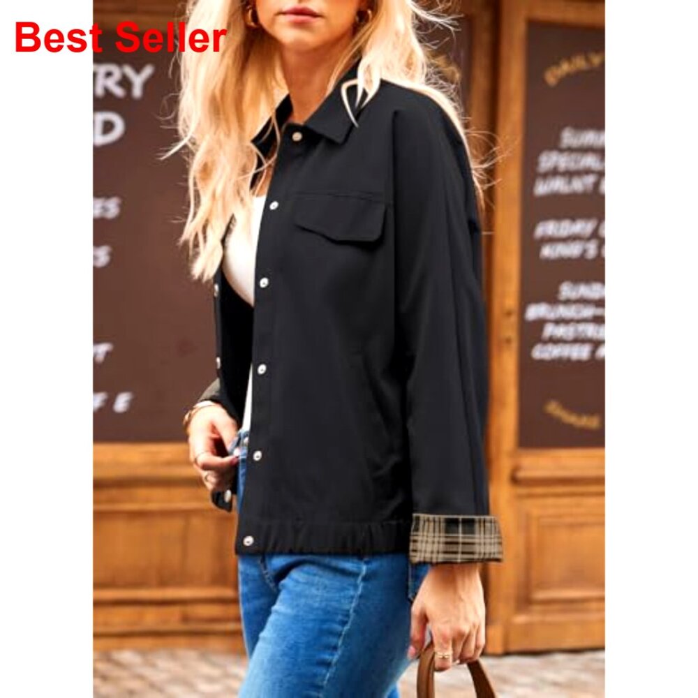Oversized Snap Button Jacket Lightweight Material… - image 3